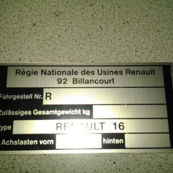 Typenschild "blanko"