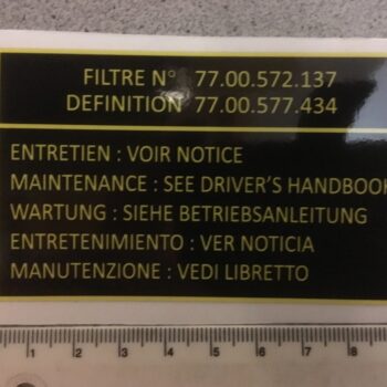 Aufkleber / Sticker Luftfilter