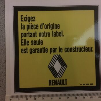 Aufkleber / Sticker Renault Garantie