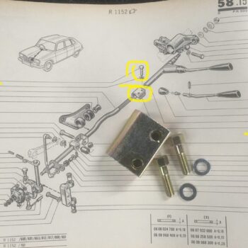 Klemmverbindung Schaltstange incl. Befestigung
