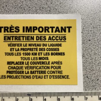 Aufkleber / Sticker Warnung Batterie