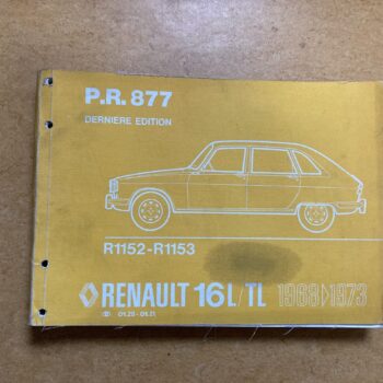 Ersatzteilbuch R16 TL/L P.R. 877 letzte Version