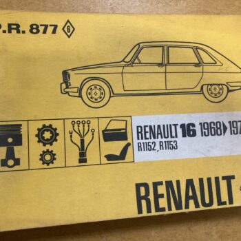 Ersatzteilbuch R16 TL/L P.R. 877  1968-1973