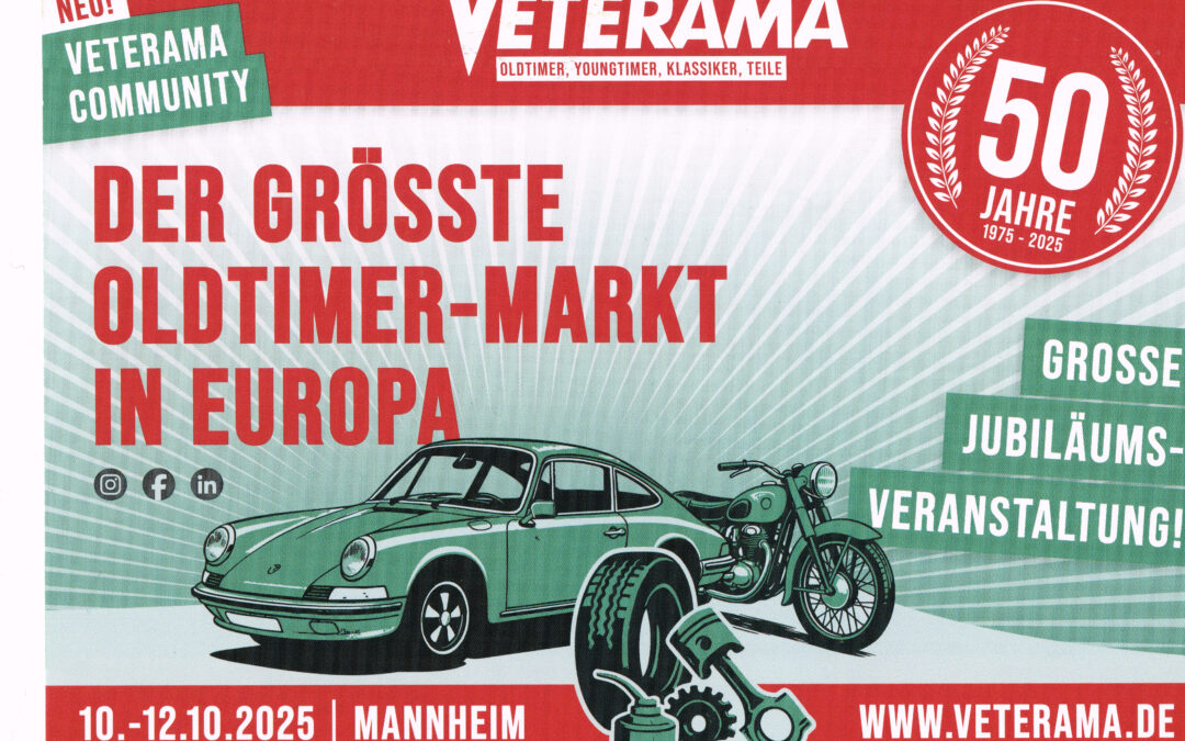 Veterama 10.-12.Okt. 25 in Mannheim – unser Club16 ist dabei !